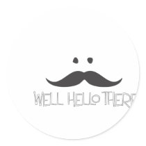 Hello Mustache Stickers