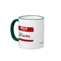 Hello My Name Is Adrienne (Red) Coffee Mugs