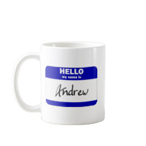 Hello My Name Is Andrew (Blue) Mugs
