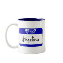 Hello My Name Is Angelina (Blue) Coffee Mug