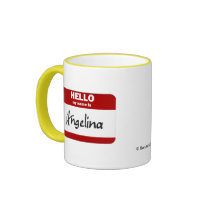 Hello My Name Is Angelina (Red) Coffee Mugs