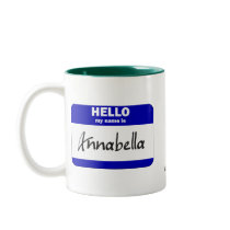 Hello My Name Is Annabella (Blue) Coffee Mugs