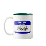 Hello My Name Is Ashleigh (Blue) Coffee Mugs