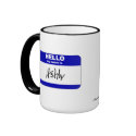 Hello My Name Is Ashly (Blue) mugs