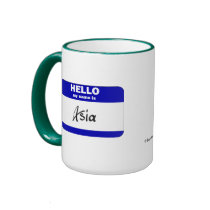 Hello My Name Is Asia (Blue) mugs by Name_Gear Hello My Name Is Asia (Blue) mugs