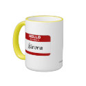 Hello My Name Is Aurora (Red) mugs