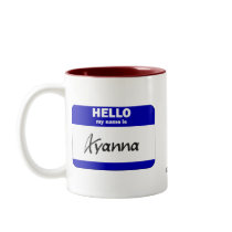 Hello My Name Is Ayanna (Blue) Mugs