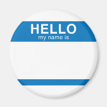 Hello My Name Is - Blue Fridge Magnets