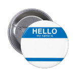 Hello My Name Is - Blue Pinback Buttons