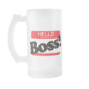 Hello My Name Is Boss mugs