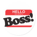 Hello My Name Is Boss stickers