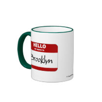 Hello My Name Is Brooklyn (Red) Mugs