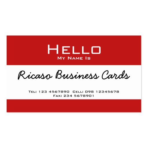 Hello My Name Is Business Card (front side)