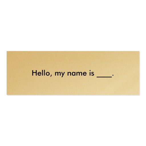 Hello, my name is business card (front side)
