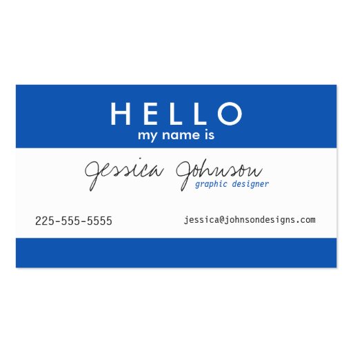 Hello My Name Is Business Card