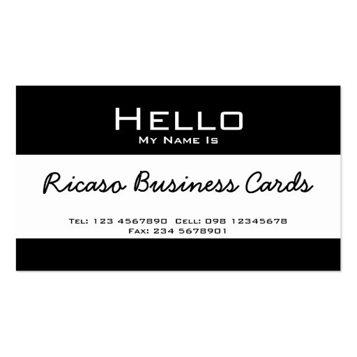 Hello My Name Is Business Card Template (front side)