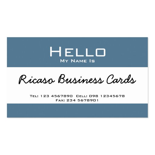 Hello My Name Is Business Card Templates (front side)