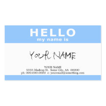 hello my name is : business card templates