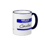 Hello My Name Is Claudia (Blue) Mugs
