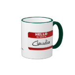Hello My Name Is Claudia (Red) Coffee Mug