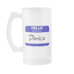 Hello My Name Is Danica (Blue) Coffee Mugs