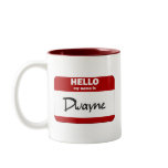 Hello My Name Is Dwayne (Red) Mugs