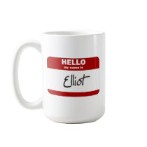 Hello My Name Is Elliot (Red) mugs