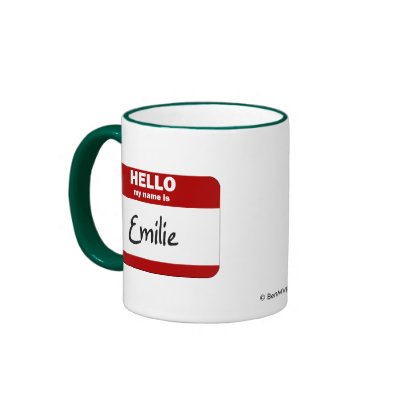 Hello My Name Is Emilie (Red) Coffee Mugs