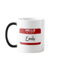 Hello My Name Is Emily (Red) mugs by Name_Gear Hello My Name Is Emily (Red) mugs