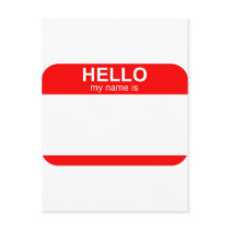 Hello My Name is Flexible Post Cards