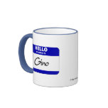 Hello My Name Is Gino (Blue) mugs