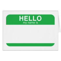 Hello My Name Is - Green cards