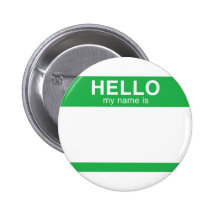 Hello My Name Is - Green Pin