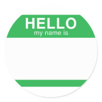 Hello My Name Is - Green stickers