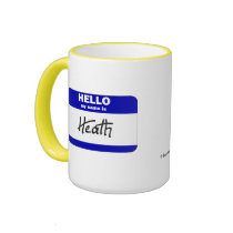 Hello My Name Is Heath (Blue) mugs