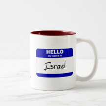 Hello My Name Is Israel (Blue) Mugs