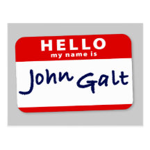 Hello My Name is John Galt Postcards