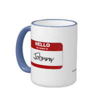 Hello My Name Is Johnny (Red) mugs
