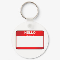 Hello My Name Is... keychains