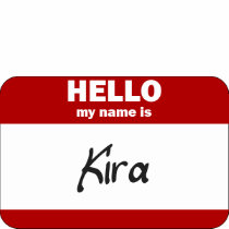 Hello My Name Is Kira (Red) t-shirts by Name_Gear Hello My Name Is Kira (Red) t-shirts