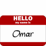 Hello My Name Is Omar (Red) t-shirts