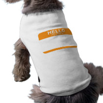 Hello My Name Is - Orange pet clothing
