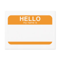 Hello My Name Is - Orange postcards