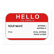 Hello My Name is Profile Card Business Card Template