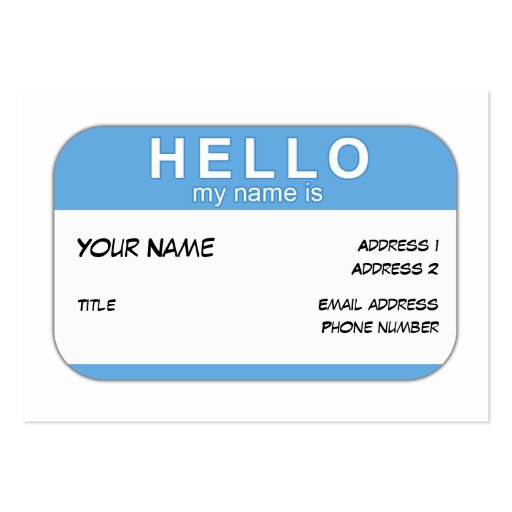 Hello My Name is Profile Card Business Card (front side)