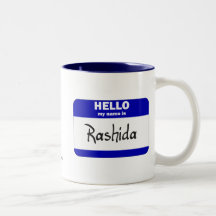 Hello My Name Is Rashida (Blue) Mugs