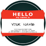 hello my name is : red business card templates