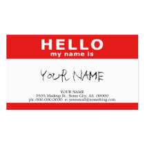 hello my name is : red business cards