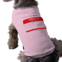 Hello My Name Is - Red pet clothing