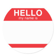 Hello My Name Is - Red sticker